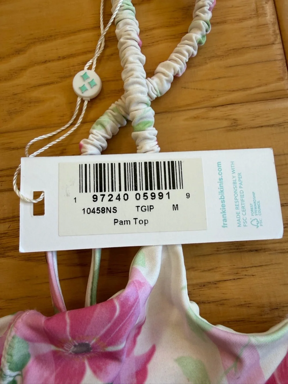 Frankie’s Bikinis Pam Underwire Top Tiger Lily Floral Print Size Medium NWT